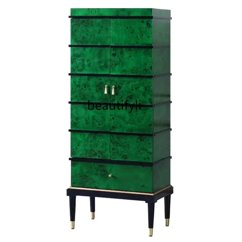Nuevo lt Light gabinete de lujo abuela verde decoración de la sala de estar zapato alto americano gabinete lateral de comedor gabinete de vino ss 74