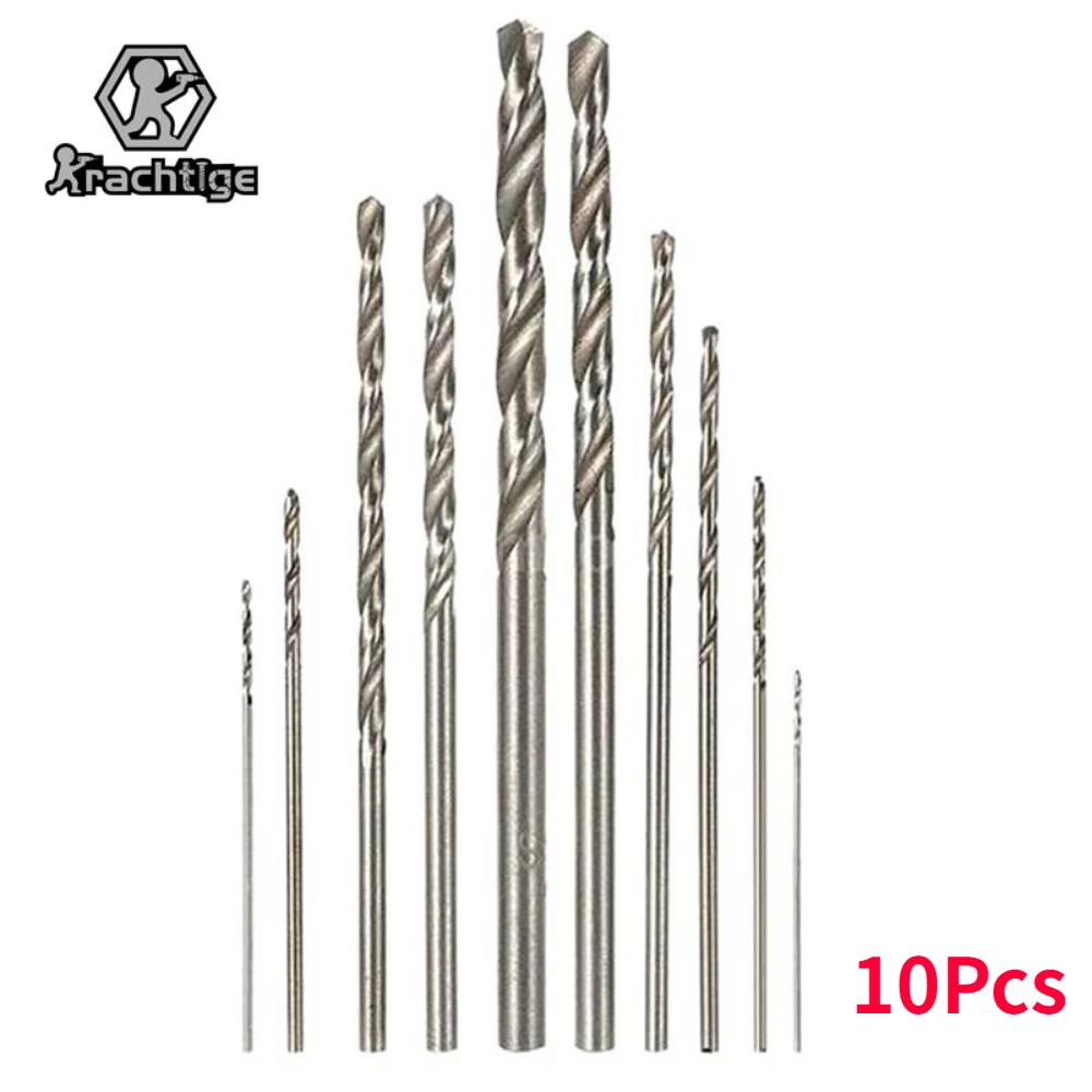 Aço Hss Torção Conjunto de Brocas para Perfuração de Moagem Elétrica 0.5 0.6 0.8 1.0 1.2 1.5 1.8 2.0 2.5 3.0 Milímetros Broca 10 Pcs Branco