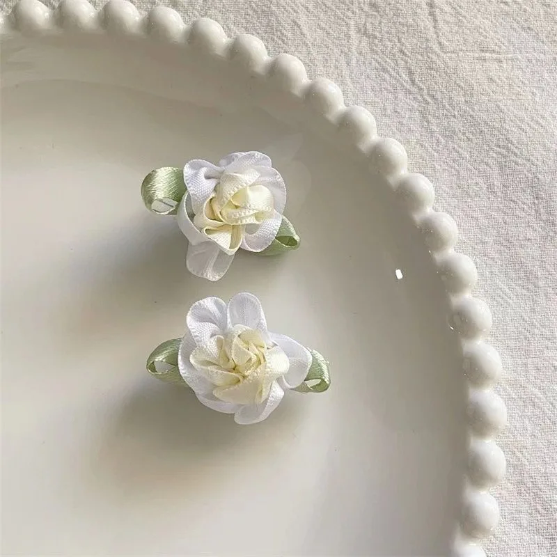 5 Pcs/Lot Sweet Summer White Pink Flower Hair Clip Hairpin Small Floral Barrettes For Women Girls Accessories