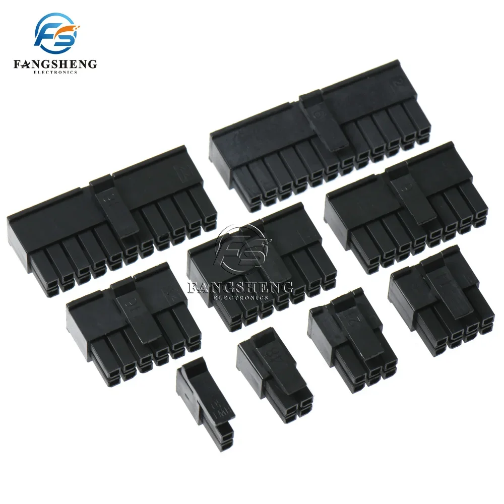 10sets MX3.0mm Micro-Fit 3.0 Connector 3.0mm Pitch Male 2P 4P 6P 8P 10P 12 16P 18P 20P 24Pin Mini 5557/43025 Male Shell+Terminal