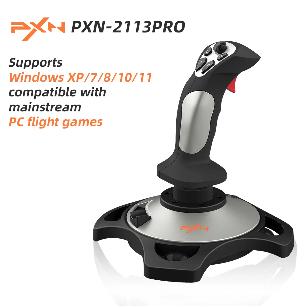 

Контроллер для симуляторов полетов PXN-2113 PRO со встроенным мотором, совместимый с популярными авиационными играми для ПК
