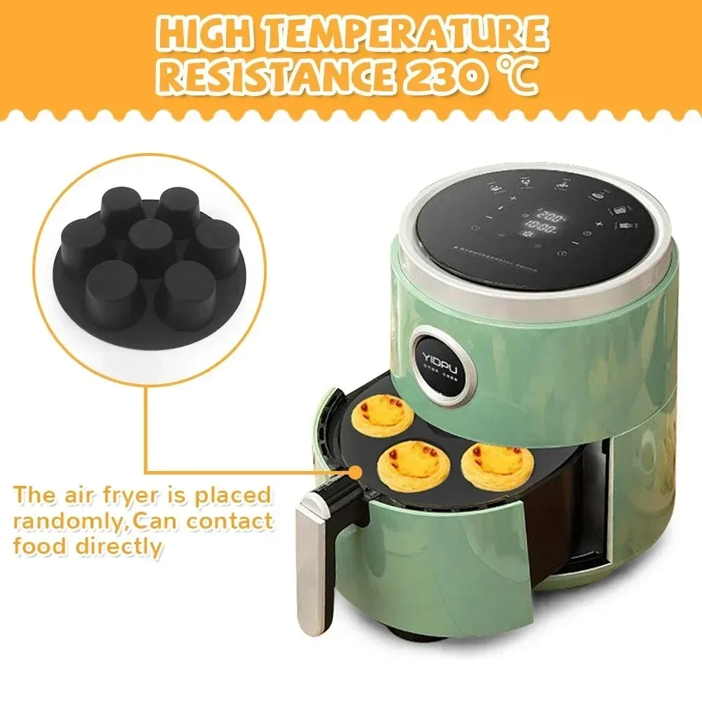 Silicone Cake Mold 7 Holes Air Fryer Accessories Microwave Baking Mold Food Grade Baking Cake Silicone Mold Baking Tools image 3