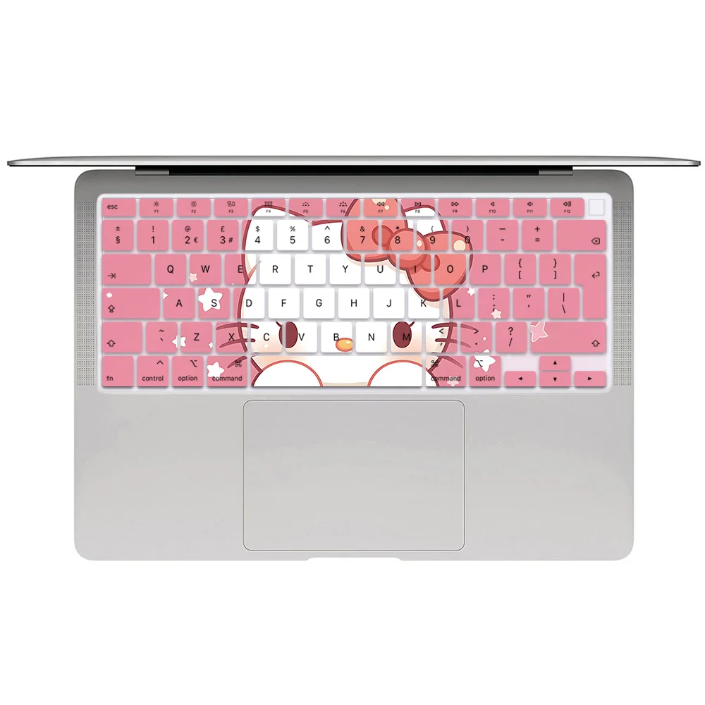 Cute pink anime Hellos Kitty J142 EU Layout Color Print Soft Silicone Keyboard Cover For Macbook 2020 Air A2179 A2337