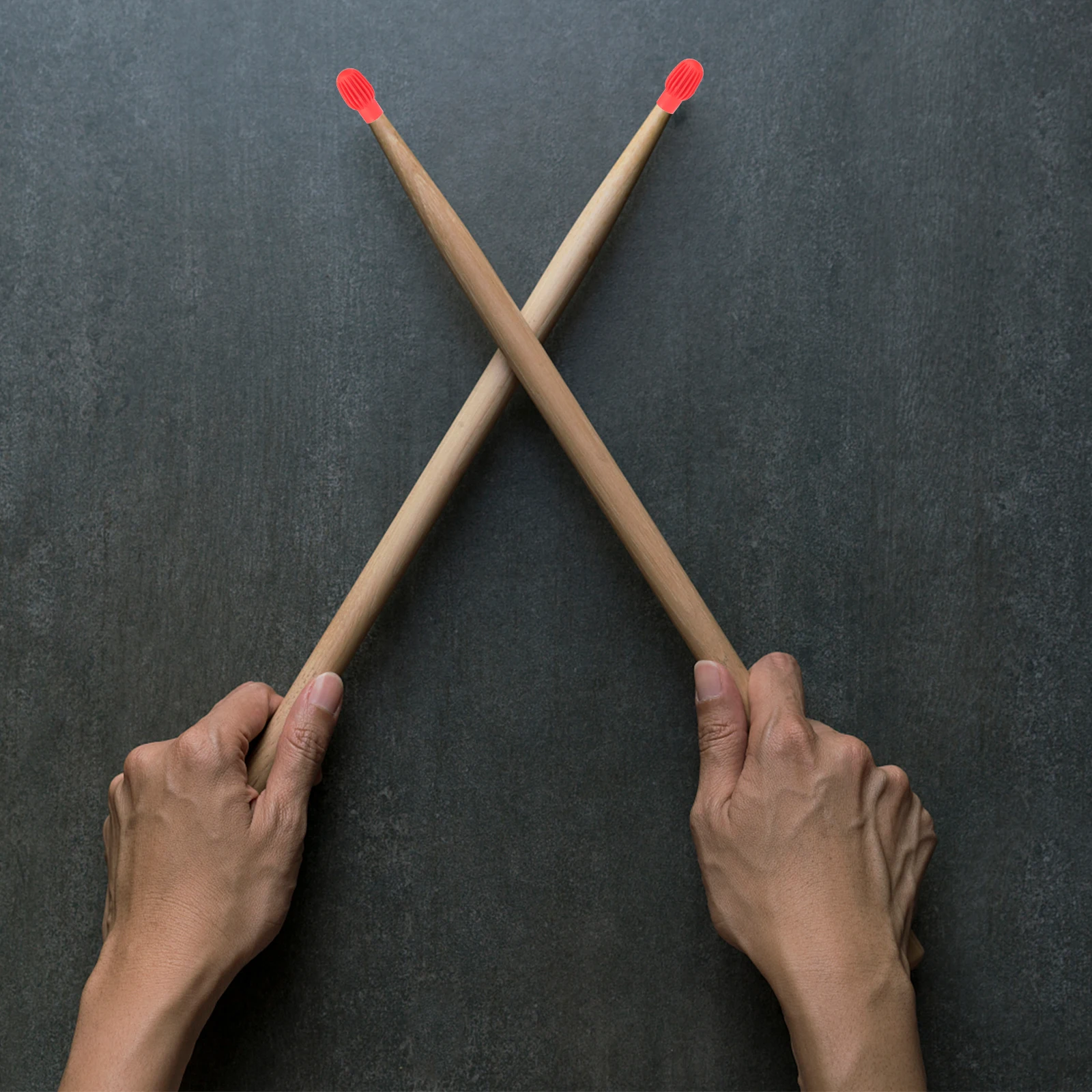 

2 Pcs Drum Stick Silicone Case Silent Tips For Drumstick Protective Covers Caps Accessories Red Mute Protectors