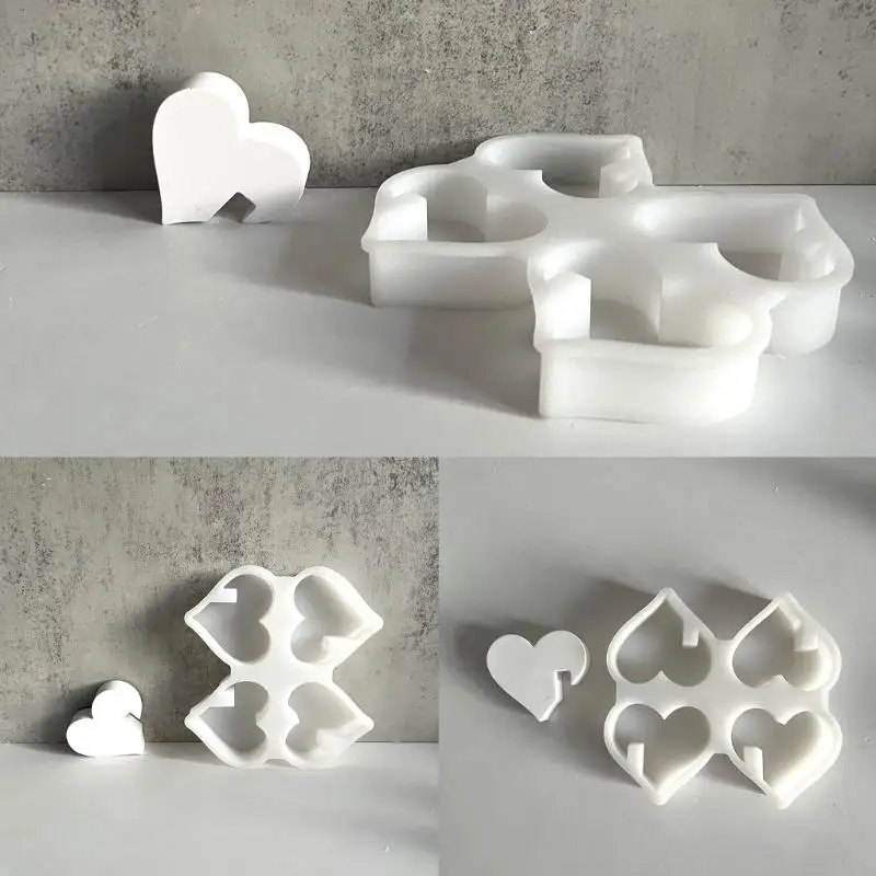 97QE Silicone Molds House Castings Molds Heart House Molds Handmade DIY Baking Molds Epoxy Resin Soap Molds