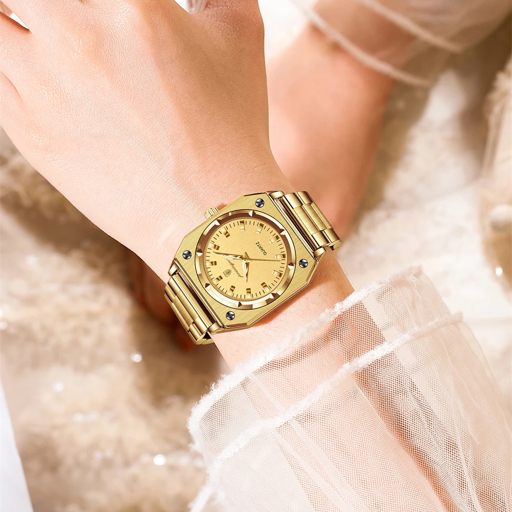 POEDAGAR แฟชั่นแบรนด์สุภาพสตรีนาฬิกากันน้ําสแตนเลสผู้หญิงนาฬิกาข้อมือธุรกิจหรูหราผู้หญิงนาฬิกาควอตซ์