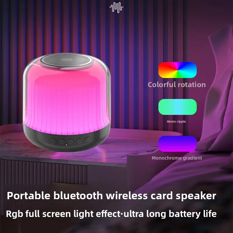سمّاعات بلوتوث RGB الملونة المحيطة الخفيفة HD مضخم الصوت المحمولة الهاتف المحمول مكبرات الصوت اللاسلكية جولة كريستال ماجيك الكرة