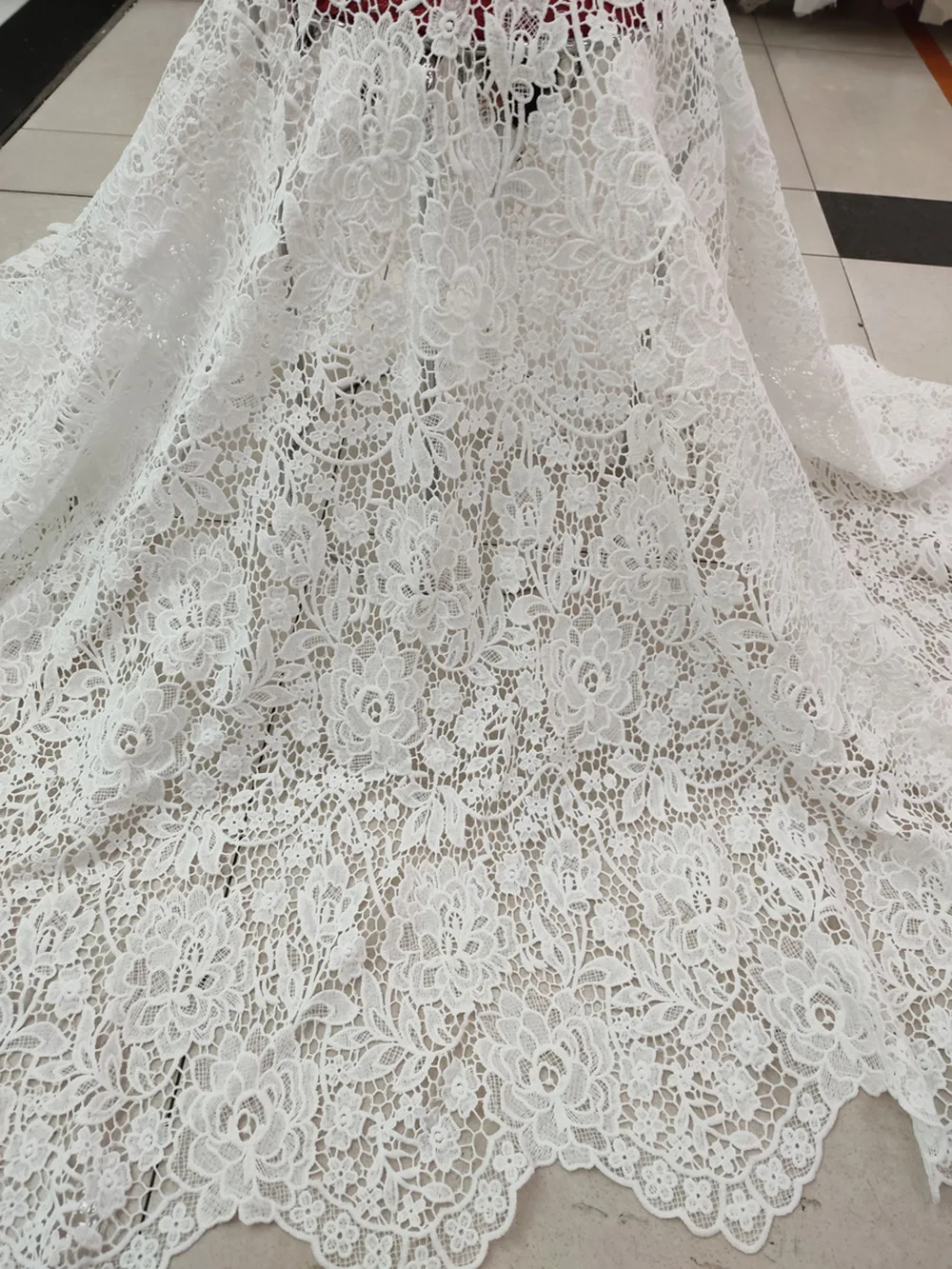 2023 Latest White African Mesh Lace Fabric Nigerian Milk Silk Lace Fabric French Tulle Lace Fabric For Wedding Party PJFT2327