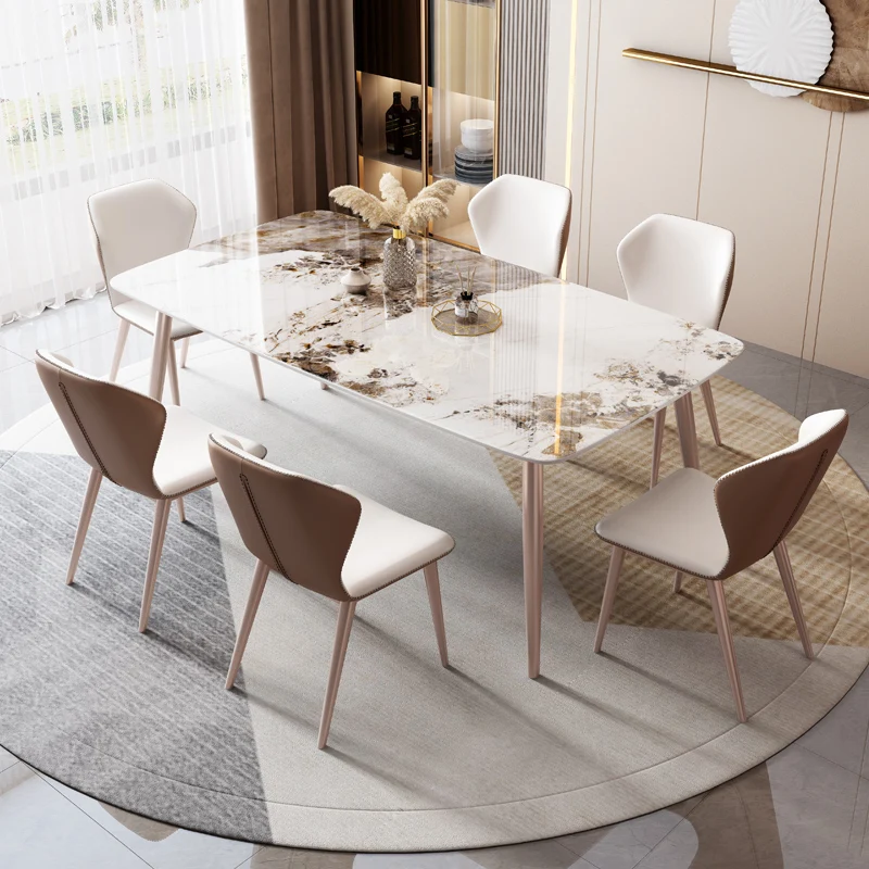 

End Kitchen Dining Tables Coffee Marble Center Luxury Dining Table Modern Living Room Mesa Comedor Apartment Furniture WSW40XP