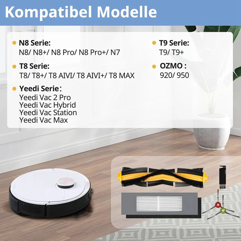 WCS-สําหรับ Ecovacs Deebot N8, T8, N8/ N8+/ N8 Pro/ N8 Pro+/ N7,T8/ T8+/ T8 AIVI/ T8 AIVI+/ T8 MAX,T9/ T9+ 950 920 ตัวกรองแปรง