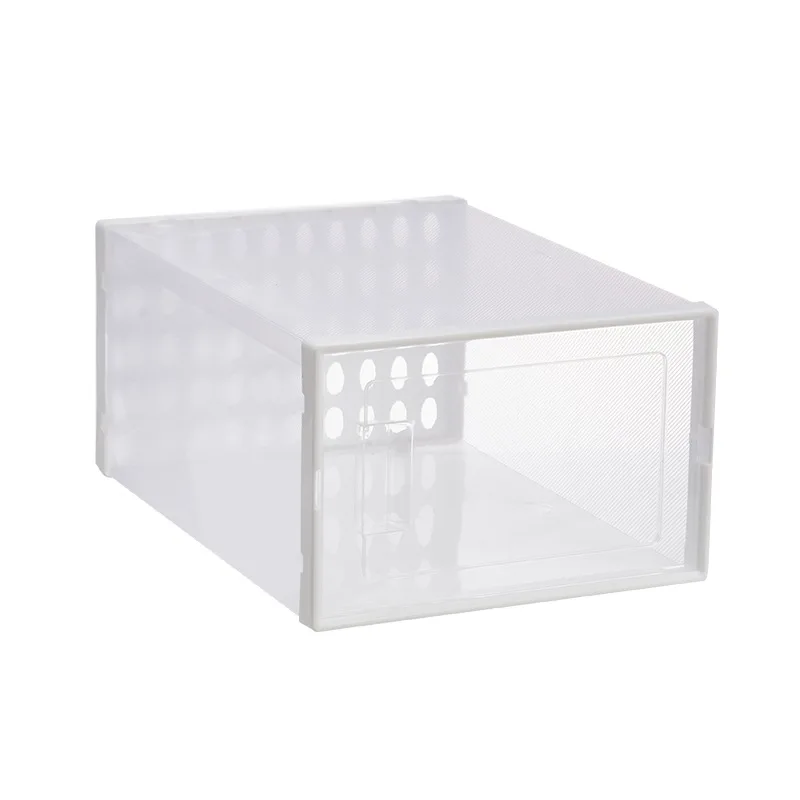 hoe box transparent plastic transverse door saves space household simple shoe rack net red shoe wall shoe dust and moisture stor