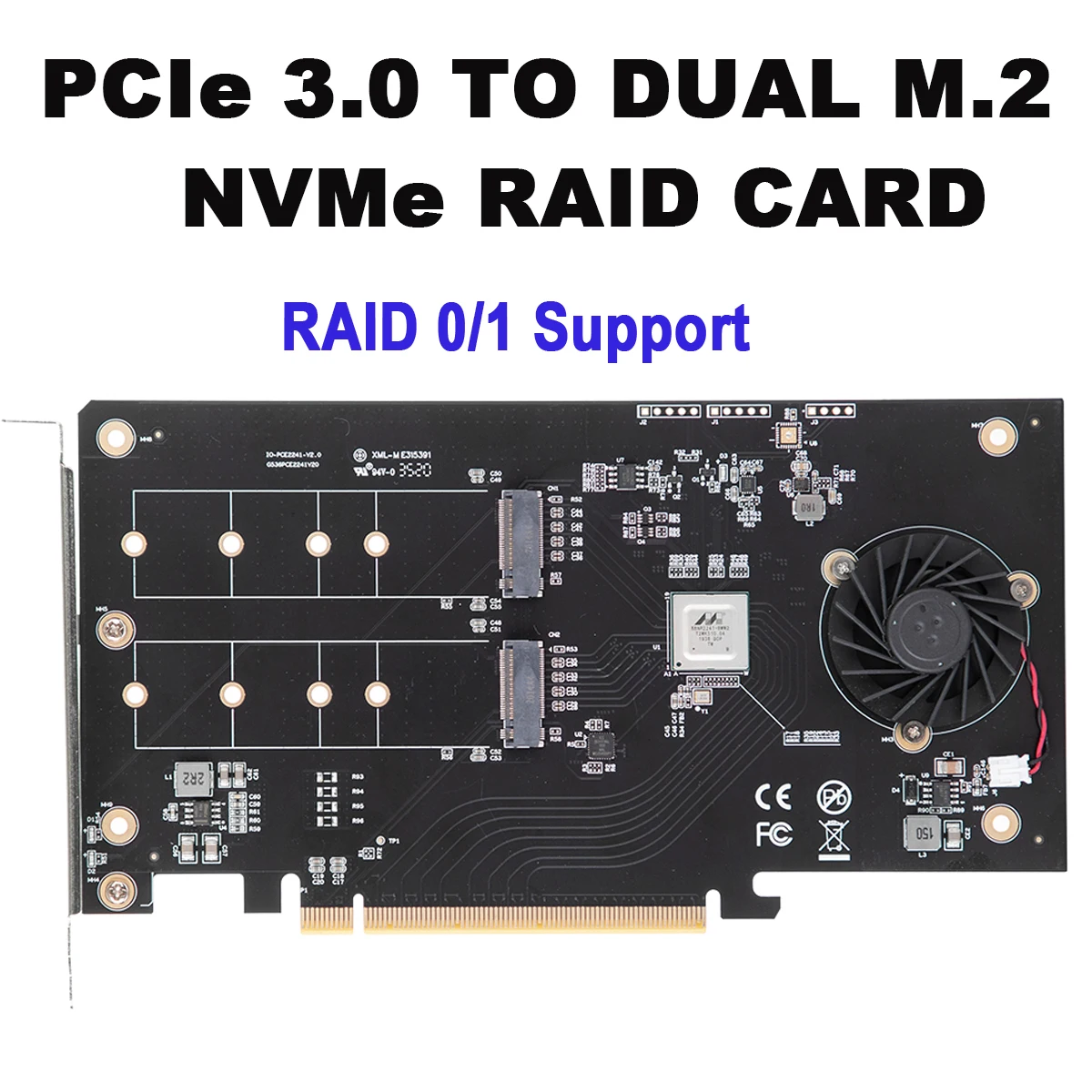

Dual M.2 NVMe Ports RAID to PCIe 3.0 x16 Interface ( x8 Bandwidth) Bifurcation Riser Controller Hardware Raid0 Raid1 Boot System