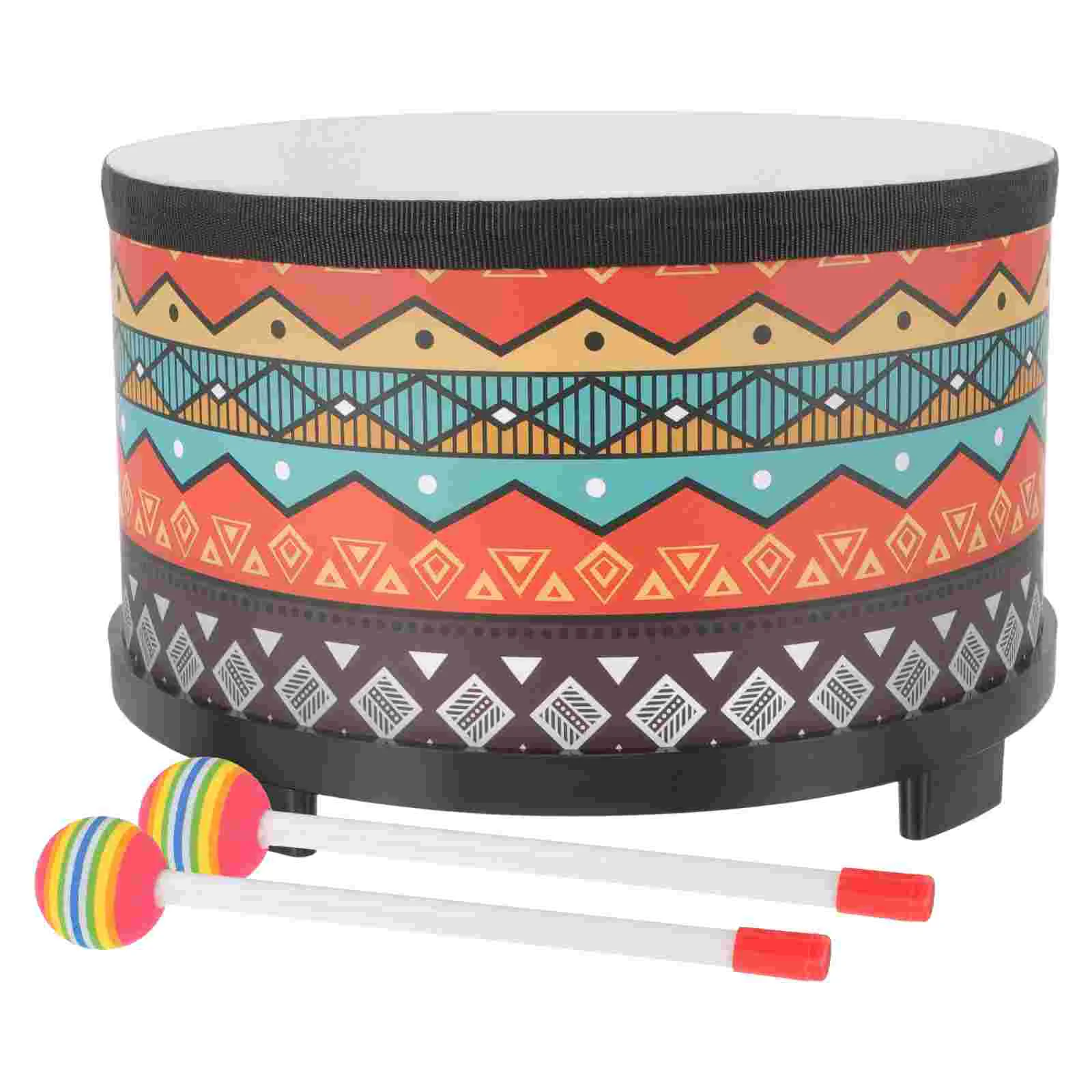 

Kids Drum Musical Instrument Bongos with Mallets Orff Floor Sticks Children Instruments