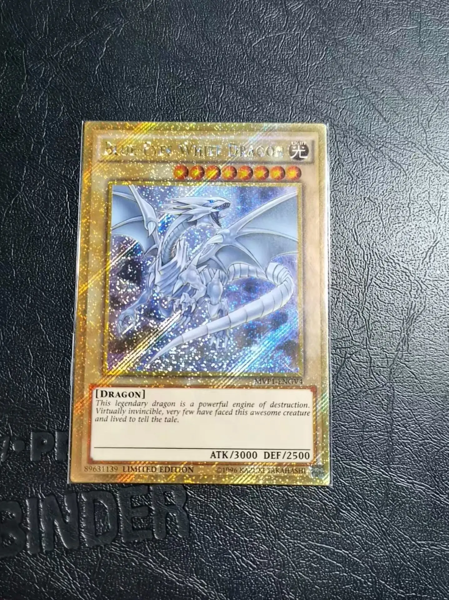 Yugioh KONAMI Duel Monsters MVP1-ENGV4 Blue-Eyes White Dragon Gold Secret Rare English TCG Collection Mint Card