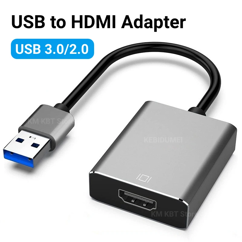 USB 3.0 to HDMI Adapter Converter Cable HD 1080P External Video Display Compatible for Desktop Laptop PC Monitor TV