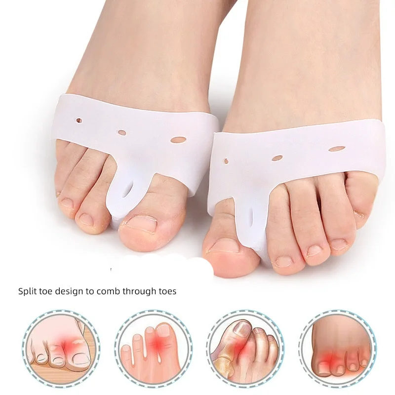 

2-4Pcs Forefoot Pads Toe Separator Cushion Pad Silicone Pain Relief Shoes Insoles Toe Hallux Valgus Corrector Gel Pads