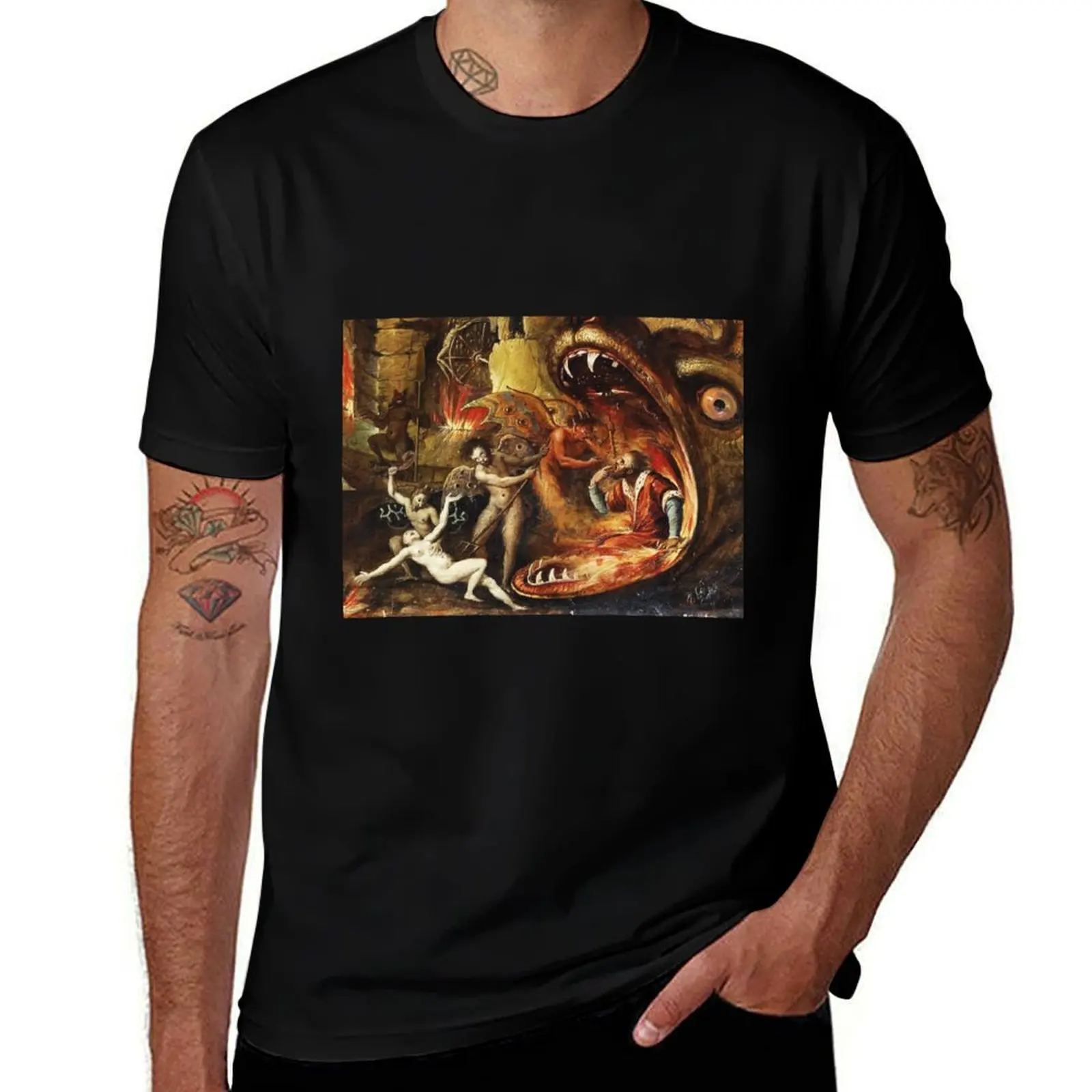T-shirt à manches courtes « Une vision de l'enfer avec les démons », vêtement décontracté basique