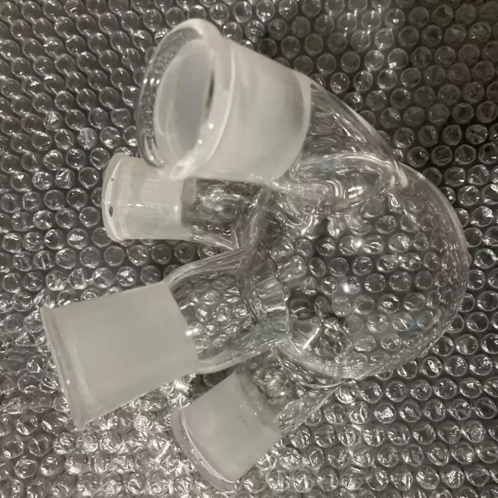 Quartz four necked flask round bottom distillation flask high temperature resistant boron free high temperature resistant flask