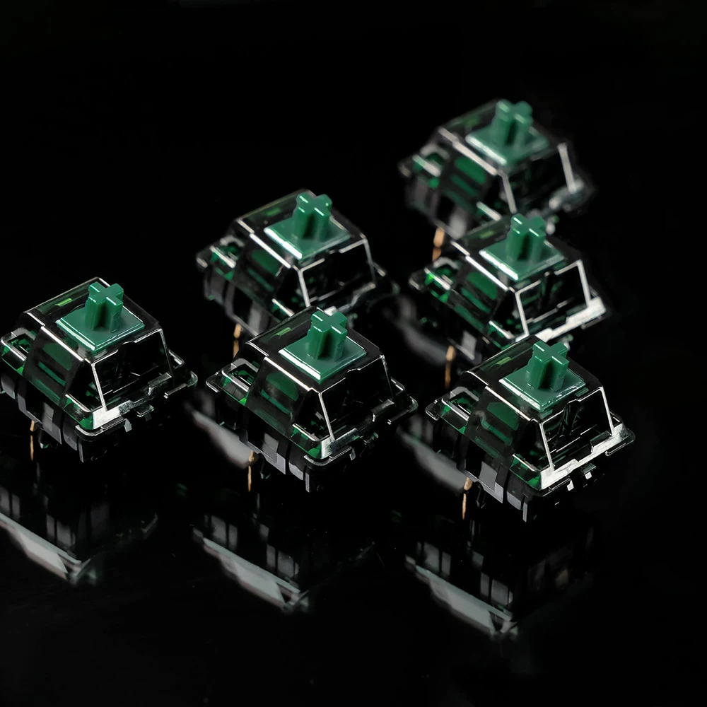 Hades Switch for Mechanical Keyboard MoYu.studio 63.5g 42g Linear 5 Pins Lubed JWK P3 Lengthen Stem Translucent Green GK61