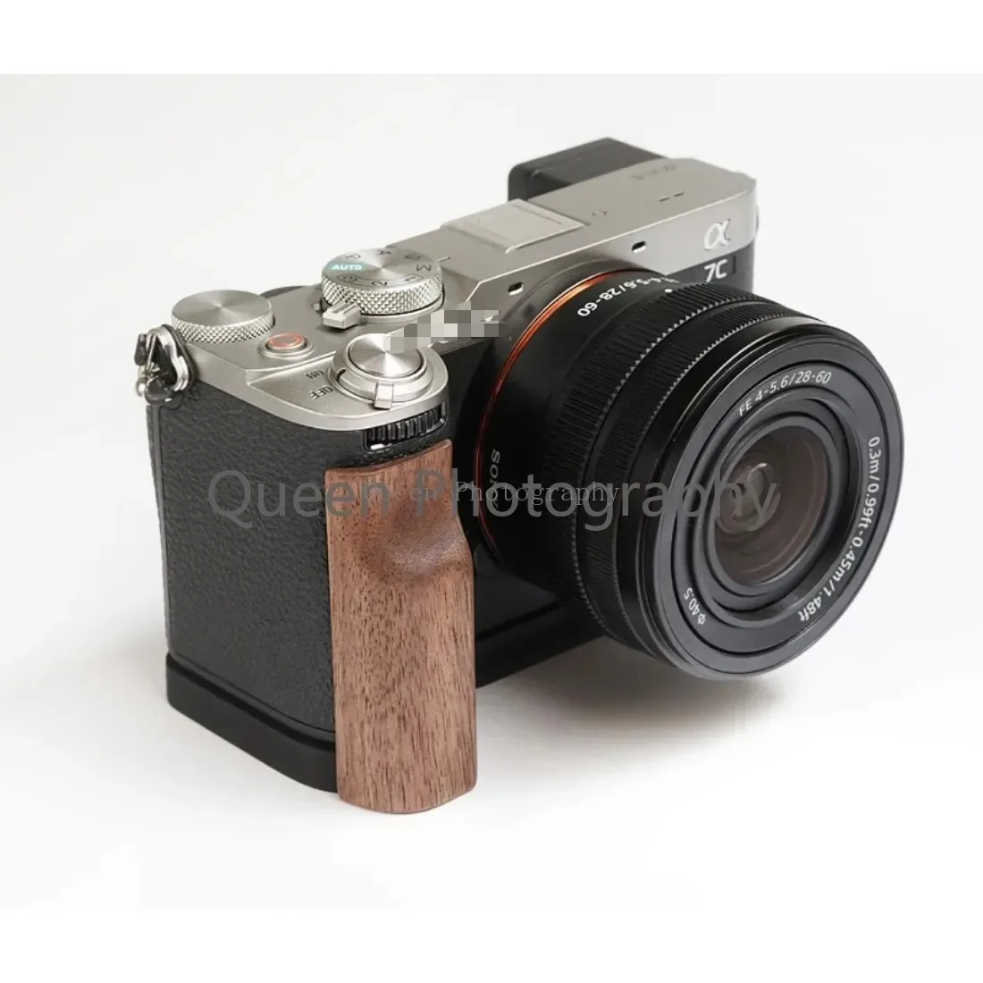 Wooden Hand Grip Quick Release Plate L Bracket For Sony A7C Black Hand Made Arca Swiss Clamp Base 카메라 핸들(NOT fit for A7C2 A7CR)