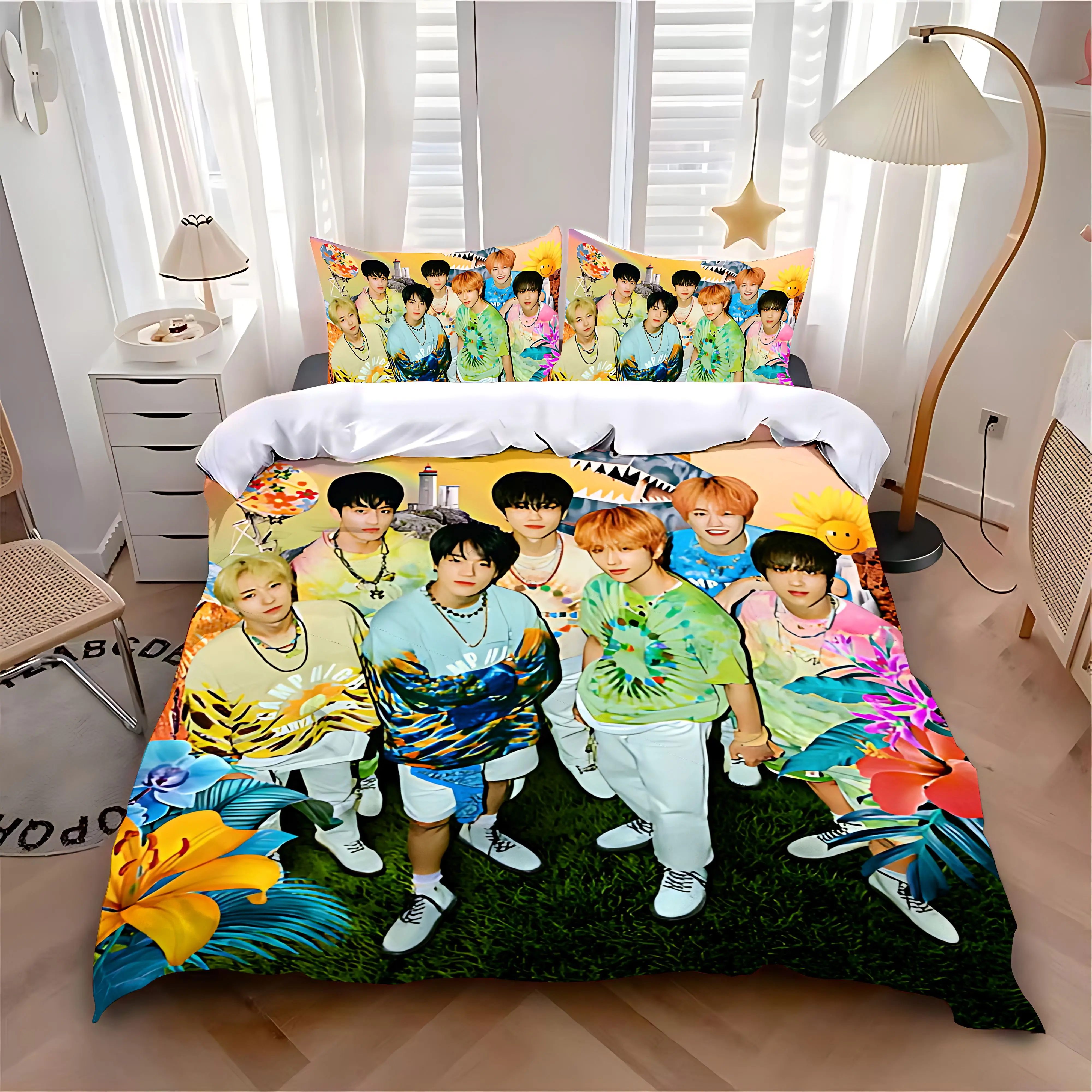 

Пододеяльник, наволочка, комплект постельного белья, хит продаж, N-NCTS K-POP D-DREAMS, украшение для спальни для взрослых, мальчиков и девочек, детский одинарный, двойной, большой размер