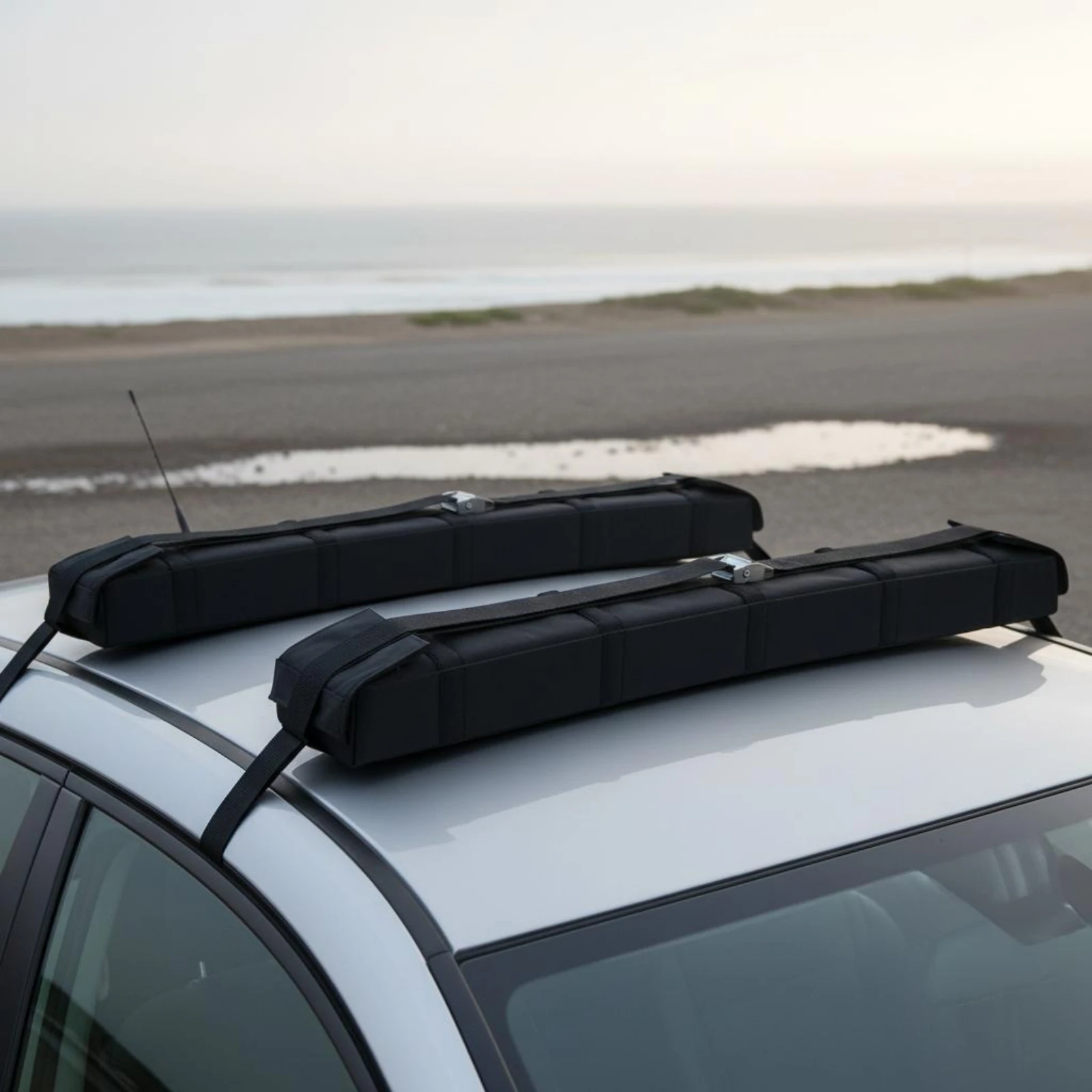 2 Pieces Flexible Car Roof Rack Easy to Install Surfboard Roof Rack SUP Carrier Pads Scratch-Unrestricted Vehicle Cargo Gear