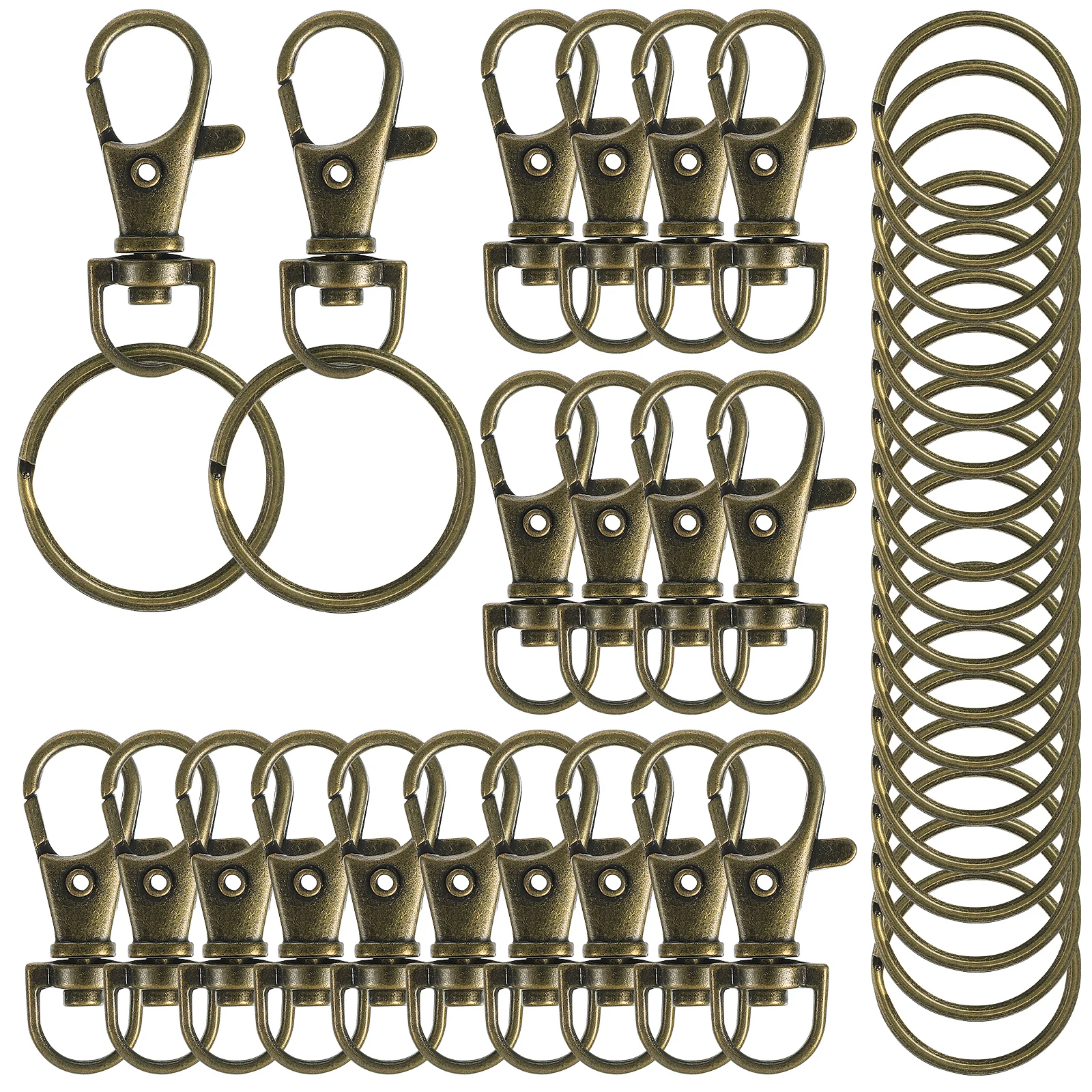 

Pcs Zinc Alloy Fish Mouth Clasp Key Rings Ancient Bronze 20 Clips 20 Circles Rustproof Durable Swivel Hooks Crafting DIY Jewelry