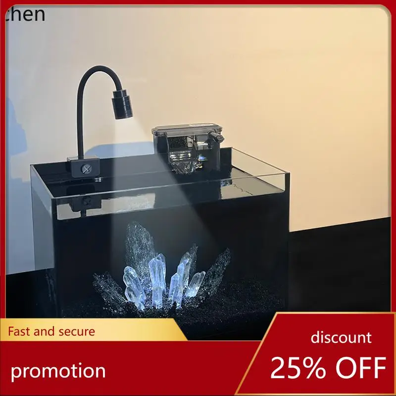 

HT fish tank filter cycle complete set of desktop small betta advanced dark glass ultra-white black back tank