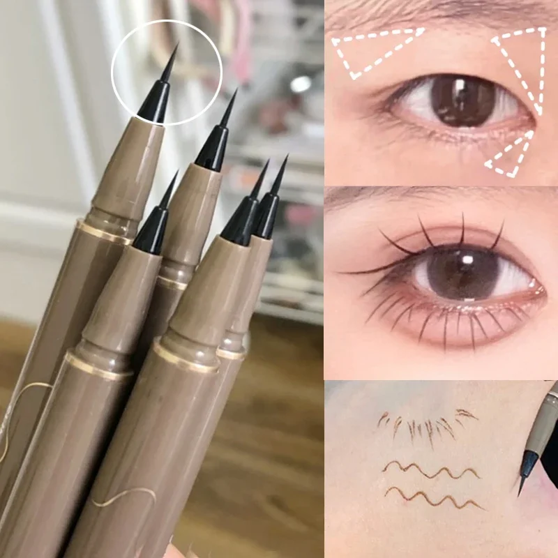 Ultra-dünne Liegen Seidenraupe Flüssigkeit Eyeliner Pen Wasserdichte Große Augen Make-Up Glatte Matte Schnell Trocknend Frauen Kosmetik Schönheit Werkzeuge