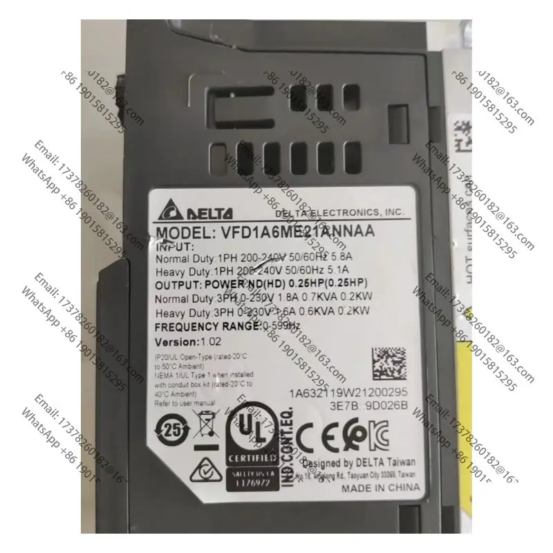Used Second-hand VFD1A6ME21ANNAA Inverter Tested OK