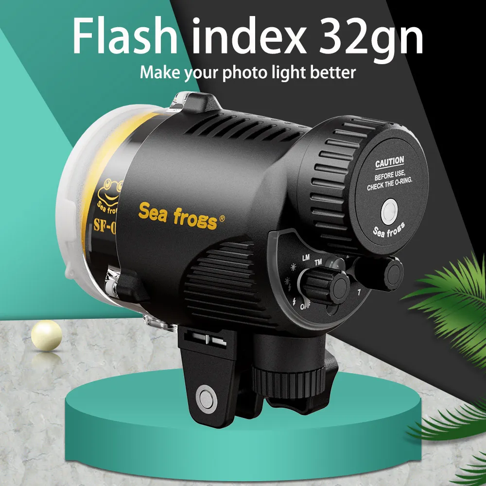 Seafrogs 32GN Super Bright Underwater Strobe Camera Flash Light 100meters Waterproof Fill Light for Diving Photographic Lighting