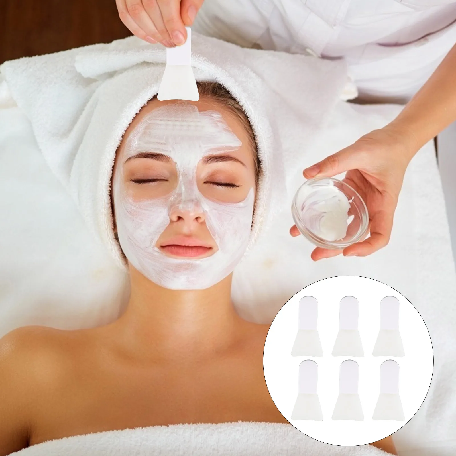 6 قطعة قناع الوجه السيليكون الصغير فرش مقبض قصير Mudpack تطبيق أدوات العناية بالوجه مناسبة لقناع كريم تحريك الوجه