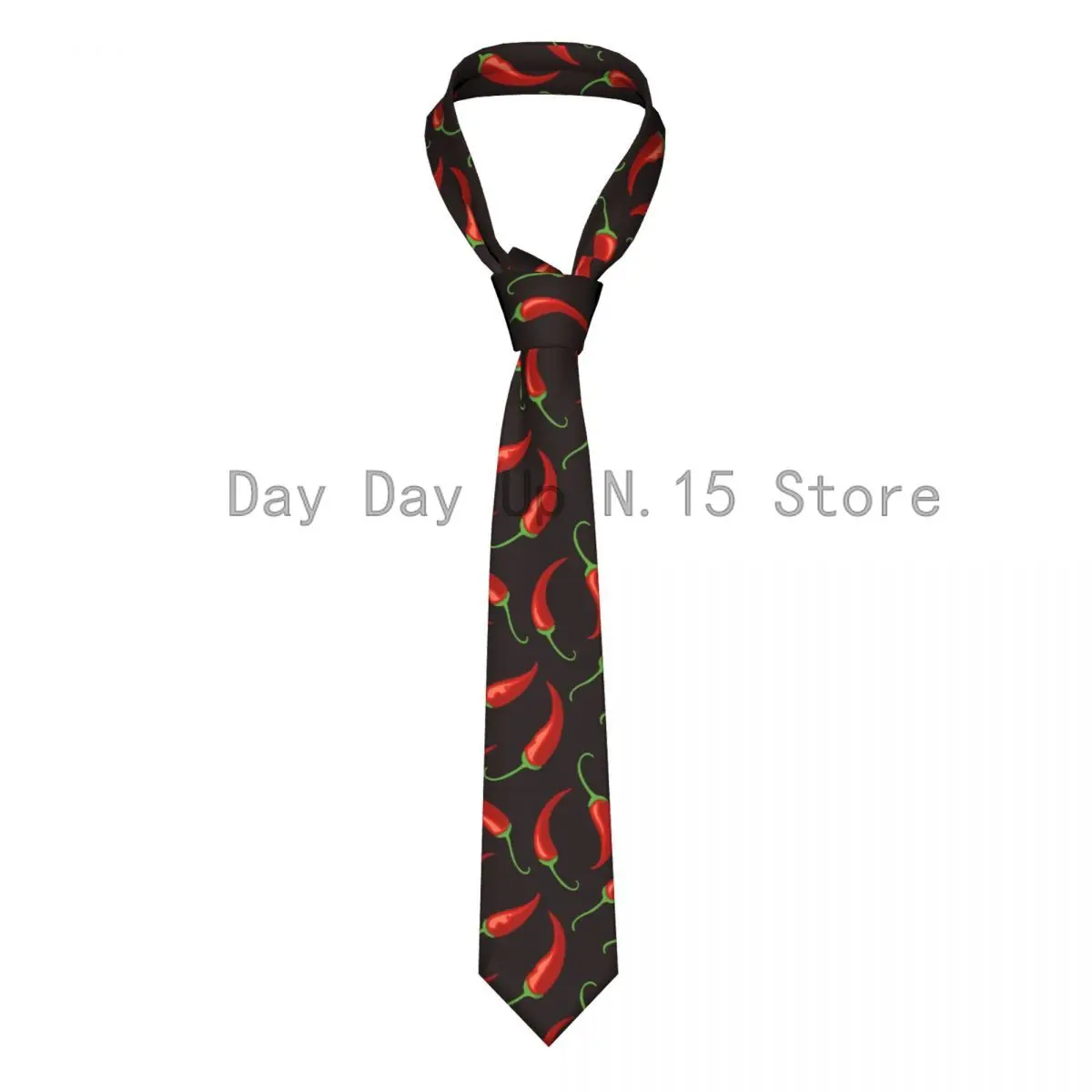 Mens Tie Classic Skinny Chilli Pepper Neckties Narrow Collar Slim Casual Tie Accessories Gift