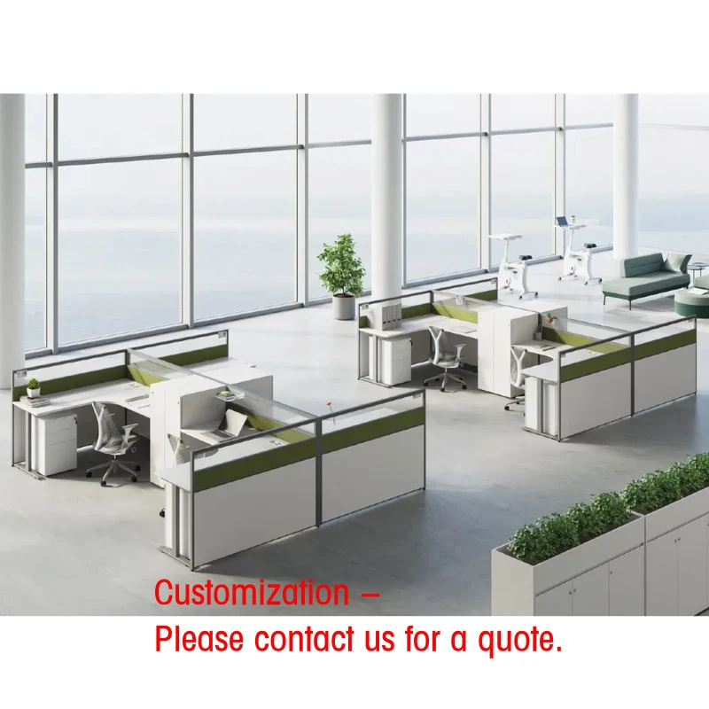 custom.Commercial Furniture Office Chair Desks Office Desk Industrial with Sockets 4 Seater Commercial Partition Office De
