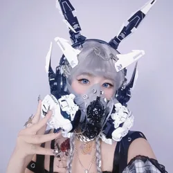 Original Punk Bluetooth Headset Technological Headphone Headwear Cosplay Prop Punk Headset Mask Cosplay Earphone Accessories