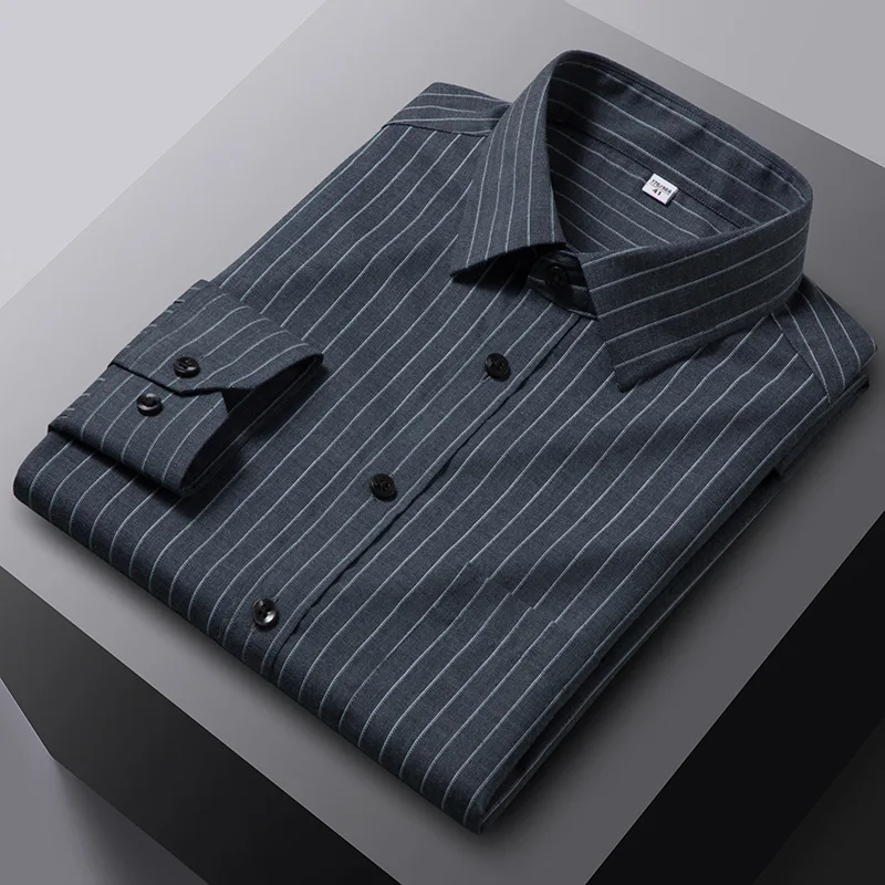 Easy Care 4XL Bamboo Fiber Work White Shirt Men's Long Sleeve Casual Anti-Wrinkle Men Shirt Long Sleeve Slim Fit Camisa Social