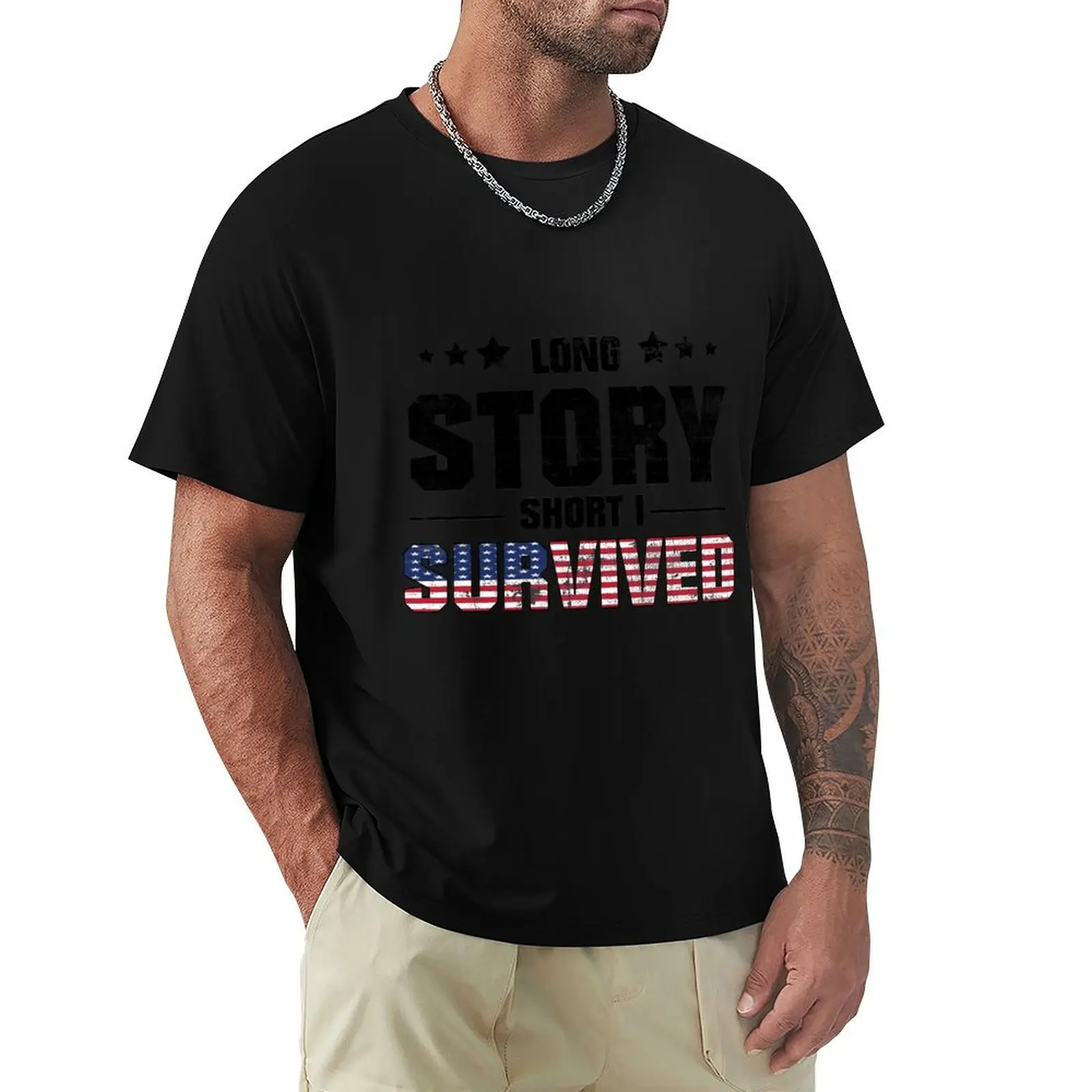 

Long Story Short I Survived Gift T-Shirt basketball graphic tees oversizeds anime shirts men