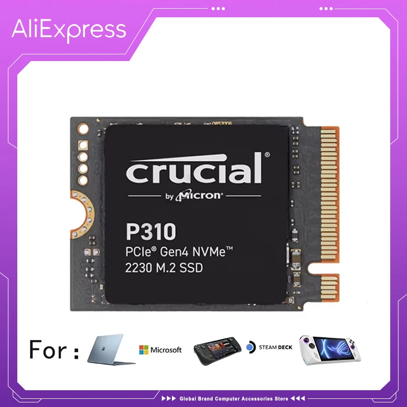 Crucial P310 1TB 2TB M.2 2230 NVMe PCIe Gen4 Internal SSD Compatible with Steam Deck ASUS ROG Ally MSI Claw & Microsoft Surface