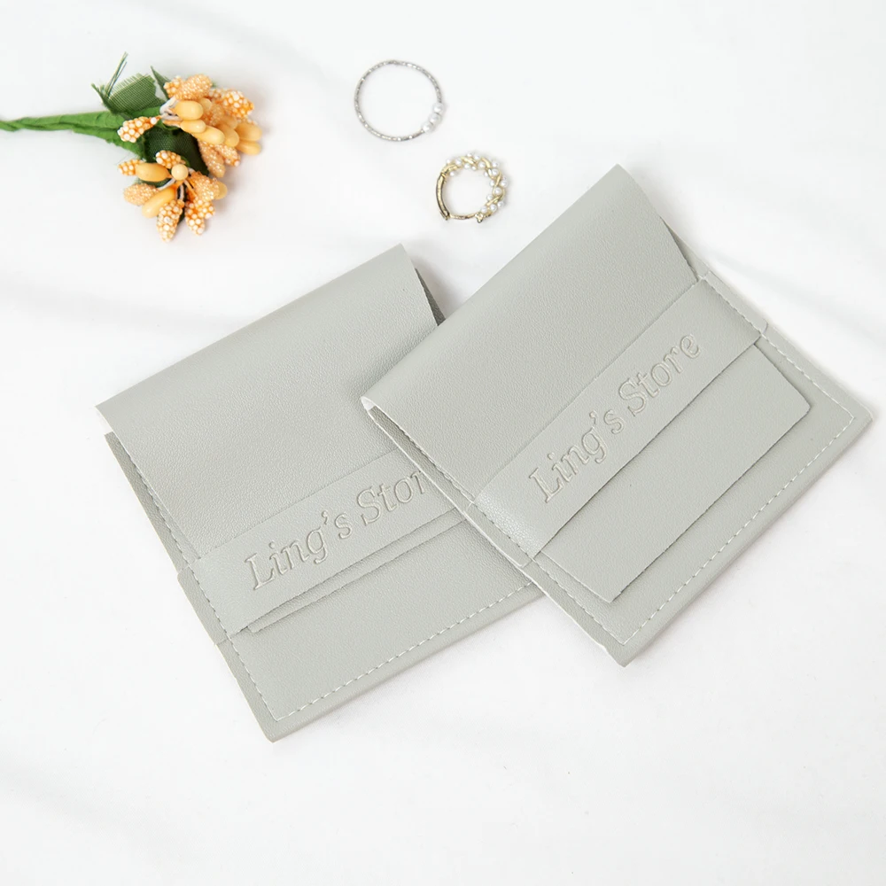 50/100 шт. индивидуальный логотип 8x8 см, серая сумка из искусственной кожи, кольцо, серьги, браслет, кулон, ожерелье, органайзер, подарочная сумка, свадебные сувениры