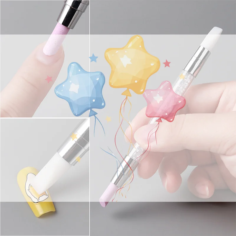 1Pcs Doppel Ende Multi-funktionale Silikon Nagel Stift Quarz Häutchen Nagellack Stick Schleifen Dead Skin Remover für Nagel Stift