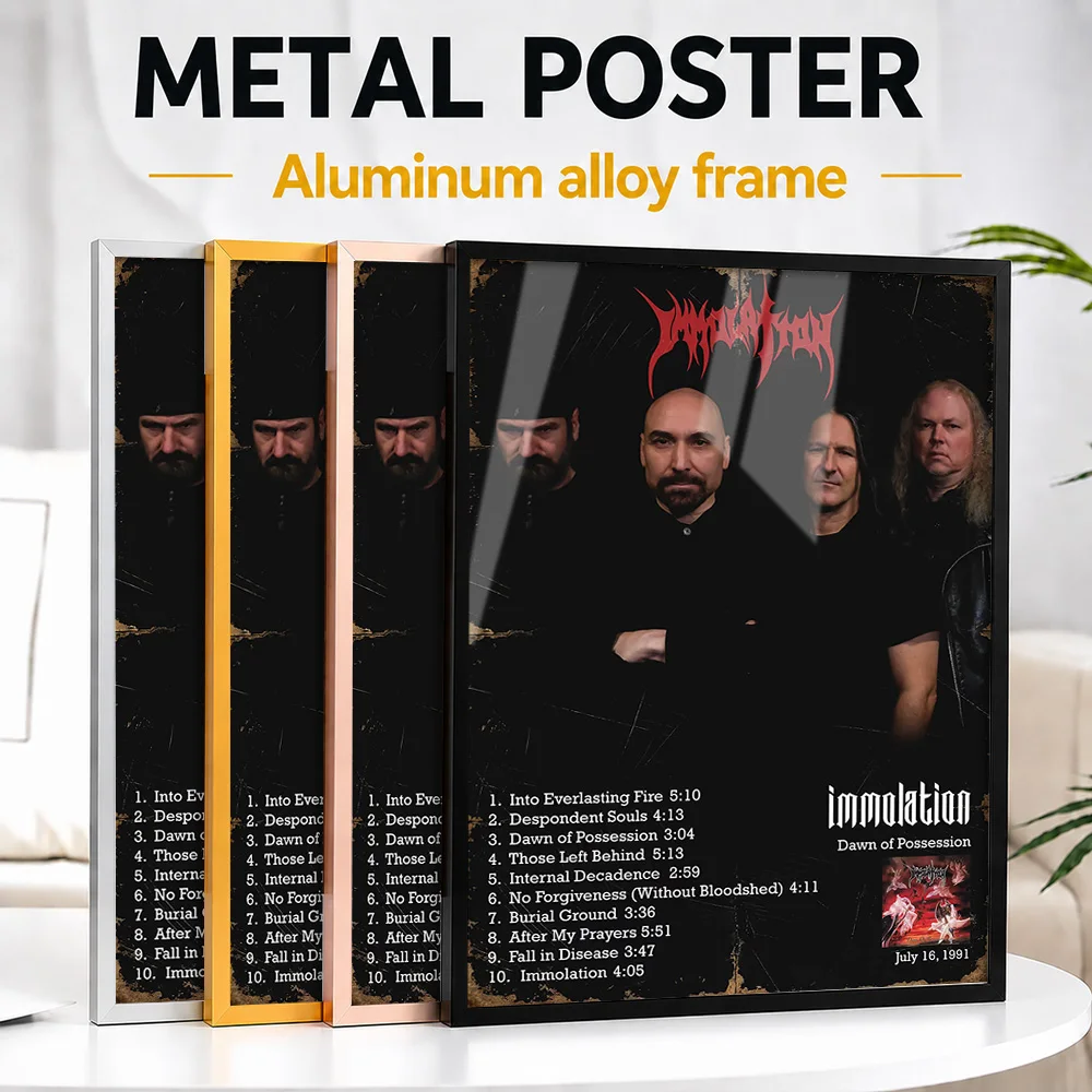 Immolation Dawn Of Possession Album Cover Framed Metal Print Customized Recording Tribute Wall Art Ideal For Listening Lounge