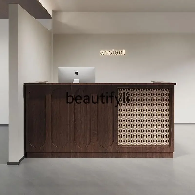

Front desk rattan bar counter Korean checkout page clothing store reception Taichung antique booth9344