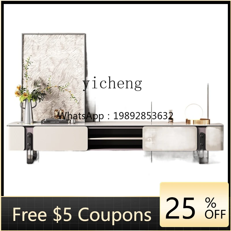 

Xl Stone Plate TV Cabinet and Tea Table Living Room Microlite Designer Background Wall Cabinet