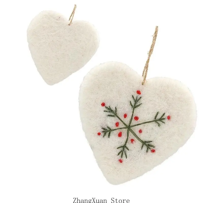 Weiche Filz-Weihnachtsdekoration zum Aufhängen für Baumkranz, Tür und Geschenkverpackung, 3 x – Detail 4
