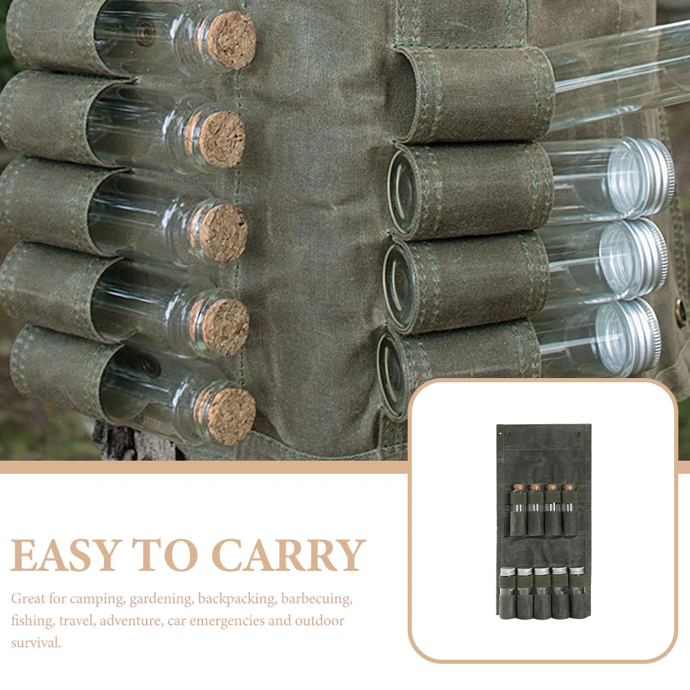

1 set Camping Travel Reusable Canvas Bag 9 Glass Jars Portable Holder Outdoor Adventure Picnic BBQ Storage
