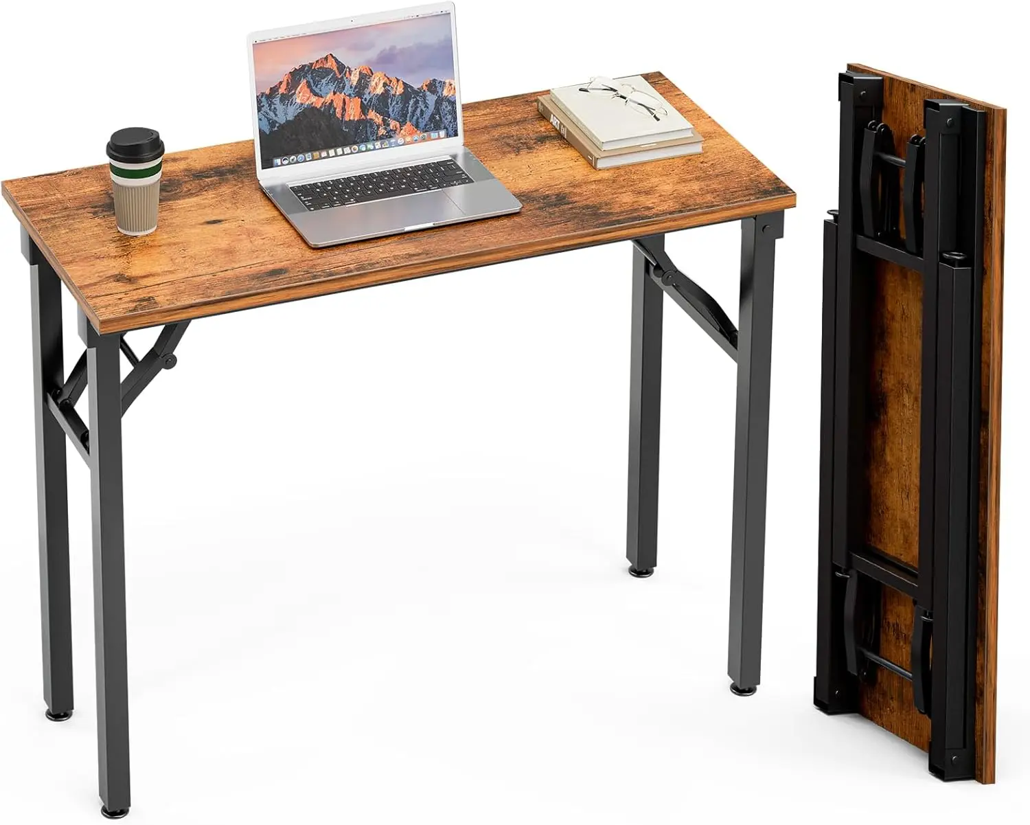 

Foldable Computer Desk 35.8" No Assembly Required, Portable Study Table for Small Spaces in Bedroom or Dorm