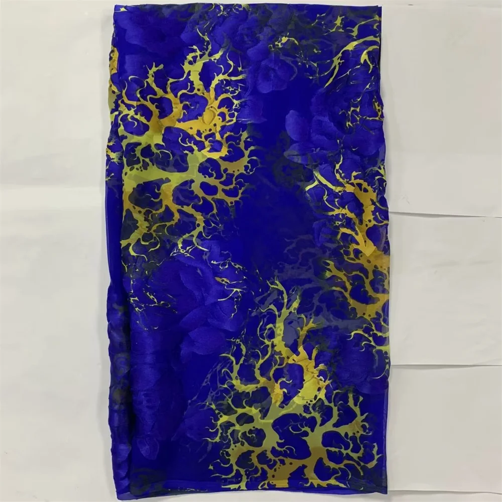 

Тюлевой шарф из африканской шелковой ткани с цветочным принтом, нигерийское французское кружево высокого качества, 5 ярдов