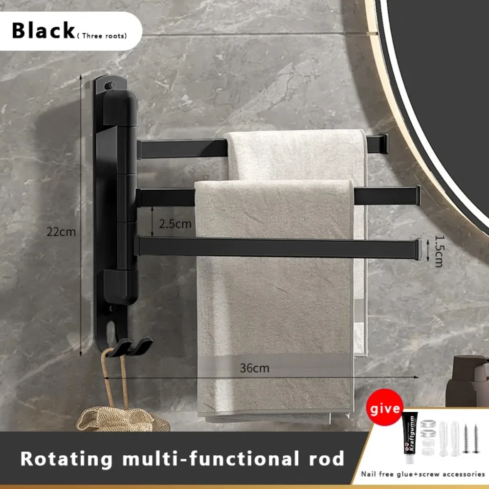 

180°Rotating Suction Cup Towel Rack Multi-pole 2/3/4/5 Towel Bars Bathroom Towel Pole Foldable Wall-mounted Clothes Hanger