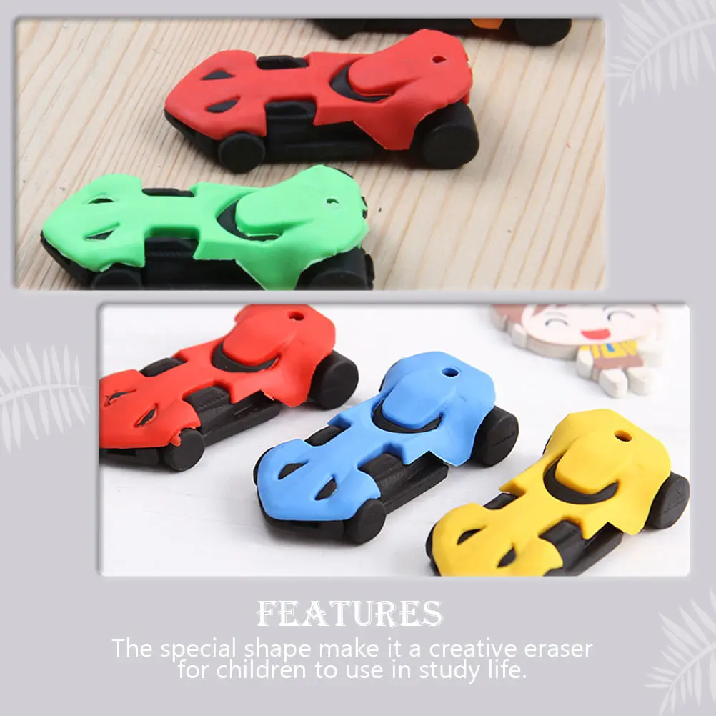 

18pcs Racing Car Erasers Harmless Mini Creative Erasers For Kindergarten Stationery Gift Pencil Eraser Detachable