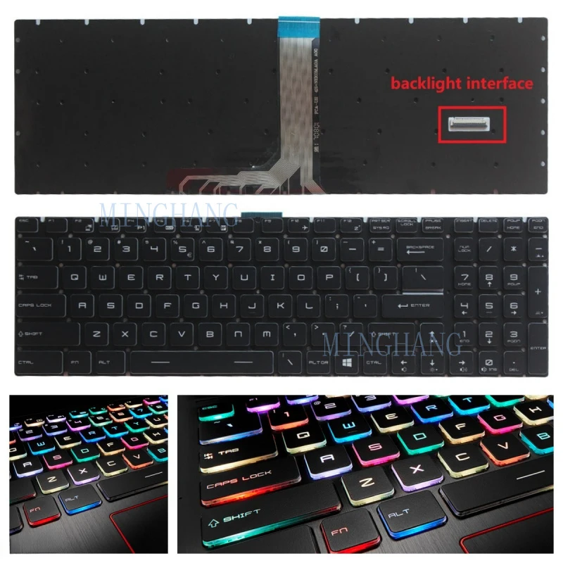 

M For MSI GL65 9SCK 9SDK 9SEK Leopard 10SEK 10SDK 110SCSK US Keyboard RGB Backlit